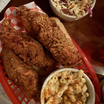 Sisters And Brothers - Chicken tenders with Mac and cheese and a side of coleslaw - Bars Near Me - Seattle, Washington Sisters And Brothers - Chicken tenders with Mac and cheese and a side of coleslaw - Bars Near Me - Seattle, Washington