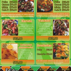 Calú Comida Japonesa - Menú de platillos