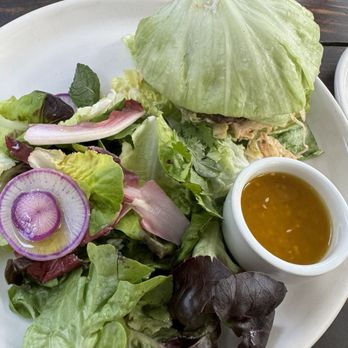 Great White - Burger in lettuce wrap - New American Near Me - Los Angeles, California Great White - Burger in lettuce wrap - New American Near Me - Los Angeles, California