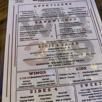 Warehouse 319 - Menu - New American Near Me - Jasper, Alabama