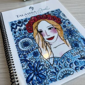 Talavera Azul - a drawing of a woman with flowers on her head - Mexican Near Me - Chula Vista, California Talavera Azul - a drawing of a woman with flowers on her head - Mexican Near Me - Chula Vista, California