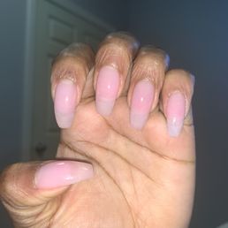 My usual: Dip powder manicure on natural, coffin shaped nails by Vicky. My usual: Dip powder manicure on natural, coffin shaped nails by Vicky.