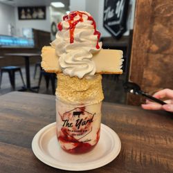 The Yard Milkshake Bar - Strawberry cheesecake sundae