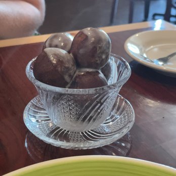 Fresh Thai - Turtle's Treasure, fried tapioca balls. (They're purple on the inside! ) - Thai Near Me - Aubrey, Texas Fresh Thai - Turtle's Treasure, fried tapioca balls. (They're purple on the inside! ) - Thai Near Me - Aubrey, Texas