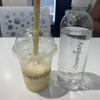 Creamistry - Pineapple nitro shake and water - Ice Cream & Frozen Yogurt Near Me - Gilbert, Arizona