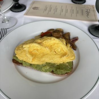 Flora at Gardiner House - Avocado toast (eggs changed to scrambled) - Seafood Near Me - Newport, Rhode Island Flora at Gardiner House - Avocado toast (eggs changed to scrambled) - Seafood Near Me - Newport, Rhode Island