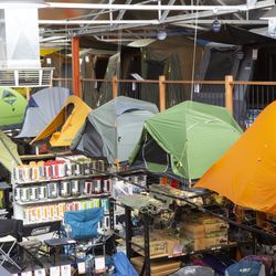 Snowys Outdoors - Hiking tents on show.
