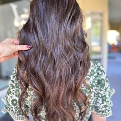 V C & Company Salon - Beautiful rich brunette with hybrid weft extensions for length & volume by V.C. & Company Salon | Gallery, Bluffton SC hair salon