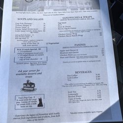 Roosevelt Campobello International Park - Prince Cafe menu