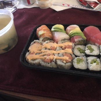 Fin Sushi - Rainbow roll, asparagus role, spicy tuna, and miso soup. Any 2 Regular Rolls Miso Soup - Japanese Near Me - Madison, Wisconsin Fin Sushi - Rainbow roll, asparagus role, spicy tuna, and miso soup. Any 2 Regular Rolls Miso Soup - Japanese Near Me - Madison, Wisconsin