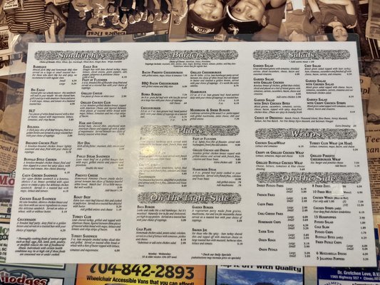 Menu photo 1 The Eagle's Nest Clover, SC