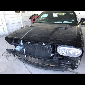 Texas Auto Refinishing - 2015 Dodge Challenger R/T repairs. Front & rear collision - Body Shops Near Me - Buda, Texas