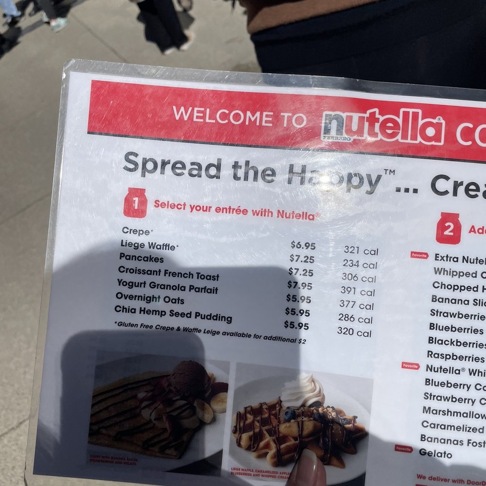Nutella Cafe - Menu - Desserts Near Me - Chicago, Illinois Nutella Cafe - Menu - Desserts Near Me - Chicago, Illinois