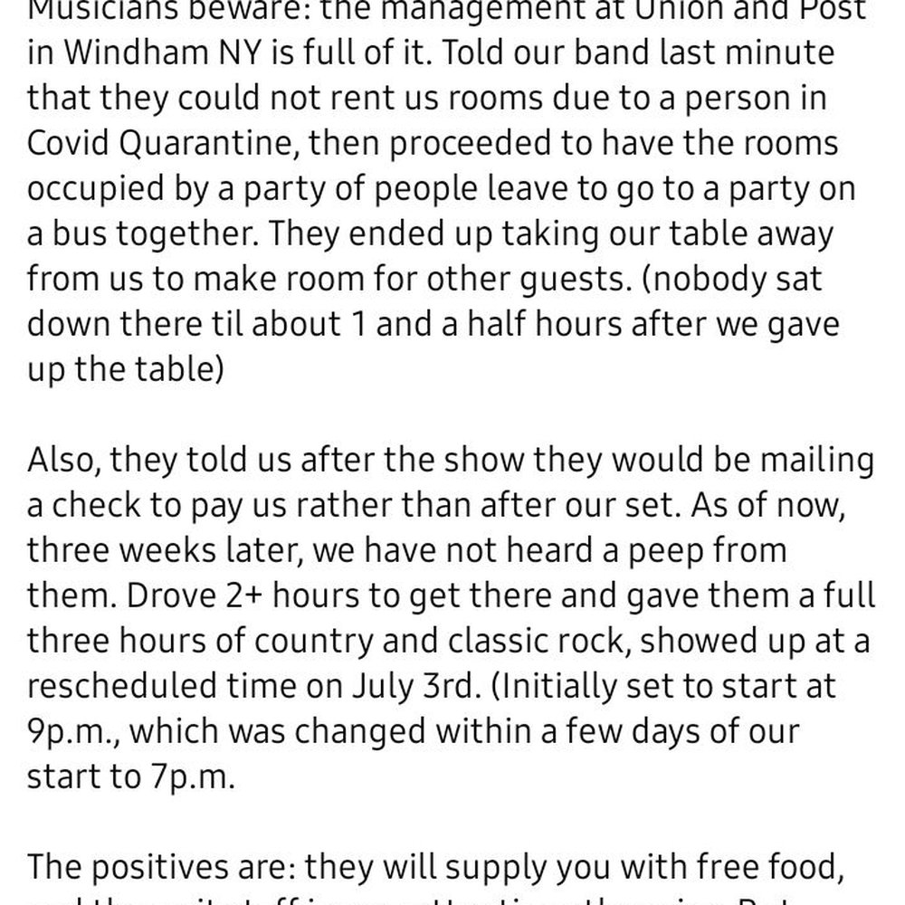How they treat musicians...
