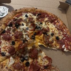 Papa Johns Pizza - First pizza with pep sausage and olives