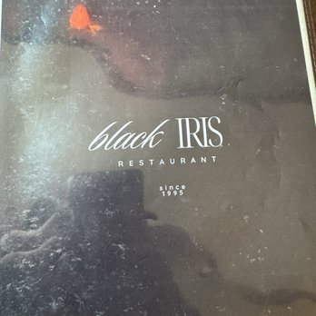 Black Iris - Menu cover - Mediterranean Near Me - Brooklyn, New York