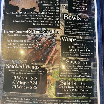 Lucille's deals bbq menu