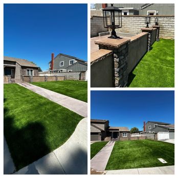 The Pro Handyman - SINTETIC GRASS 
COLUMNS RAPED WITH NATURAL STONE - Handyman Near Me
