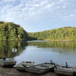 Motts Run Reservoir Recreation Area - Public dock area for the reservoir.