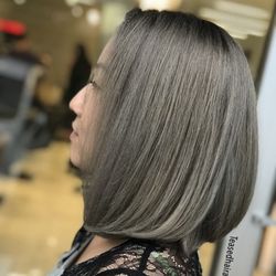 Teased Hair and Nail Studio - Grey hair in one section!