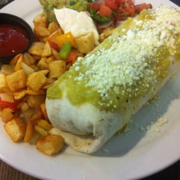 The breakfast burrito. PS : There is chorizo in there