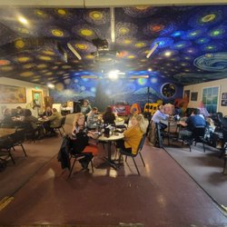 Bluegrass Tavern - Cool karaoke area inspired by "Starry Night"