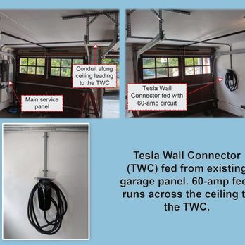 RF Electric - Tesla Wall Connector fed from existing garage service panel - Electricians Near Me - South Plainfield, New Jersey RF Electric - Tesla Wall Connector fed from existing garage service panel - Electricians Near Me - South Plainfield, New Jersey