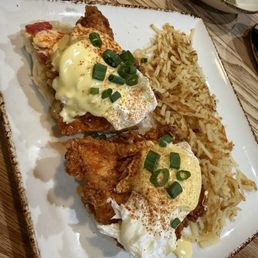 Hot Honey Chicken with Pimento Benedict Hot Honey Chicken with Pimento Benedict