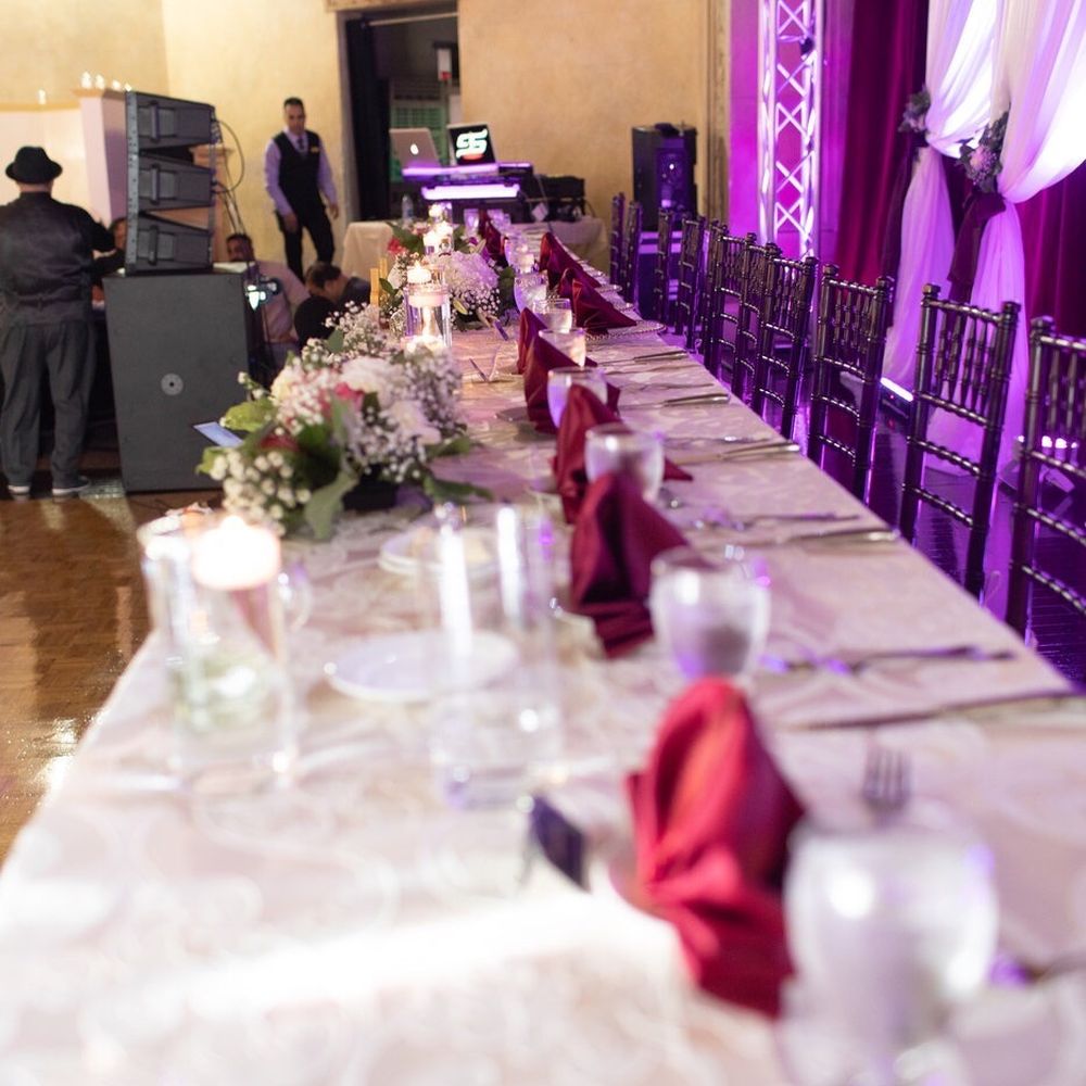 Time To Shine Events - Main bridal party table and DJ setup - Party & Event Planning Near Me Time To Shine Events - Main bridal party table and DJ setup - Party & Event Planning Near Me