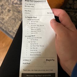 Poki Poki - Westminster - Receipt
