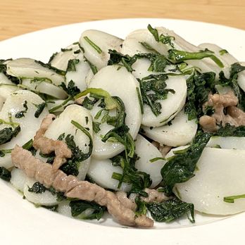 Shanghai time - Shanghainese Leek w/ Pork Rice Cake - Shanghainese Near Me - New York, New York Shanghai time - Shanghainese Leek w/ Pork Rice Cake - Shanghainese Near Me - New York, New York