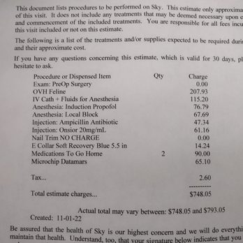 Murphy Pet Hospital - Estimate to spay our 7 month female kitten - Veterinarians Near Me - Sunnyvale, California Murphy Pet Hospital - Estimate to spay our 7 month female kitten - Veterinarians Near Me - Sunnyvale, California