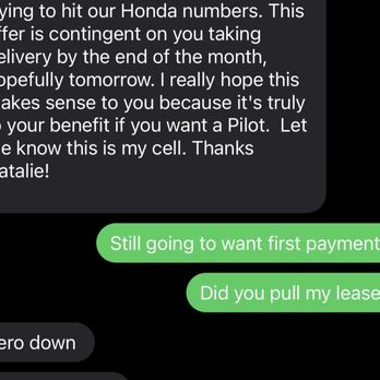 AutoNation Honda Clearwater - Conversation with one of the salesmen at Honda via text - Car Dealers Near Me - Clearwater, Florida AutoNation Honda Clearwater - Conversation with one of the salesmen at Honda via text - Car Dealers Near Me - Clearwater, Florida