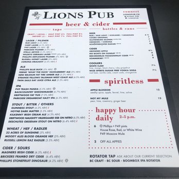 Lions Pub - Drinks menu~ (June 2023) - Pubs Near Me - Vancouver, British Columbia Lions Pub - Drinks menu~ (June 2023) - Pubs Near Me - Vancouver, British Columbia