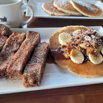 Biscuit - Sampler of Pancake - banana pecan, Crepe - chicken, & French Toast- cinnamon - Breakfast & Brunch Near Me - Frisco, Texas Biscuit - Sampler of Pancake - banana pecan, Crepe - chicken, & French Toast- cinnamon - Breakfast & Brunch Near Me - Frisco, Texas