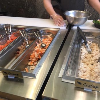 Poke Salad Bar - Look at how good the fishies look !!! - Poke Near Me - Pasadena, California