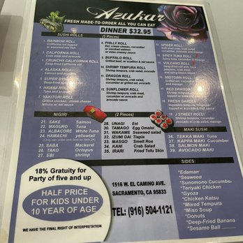 Azukar Sushi - Menu 7/9/23 - Sushi Bars Near Me - Sacramento, California Azukar Sushi - Menu 7/9/23 - Sushi Bars Near Me - Sacramento, California