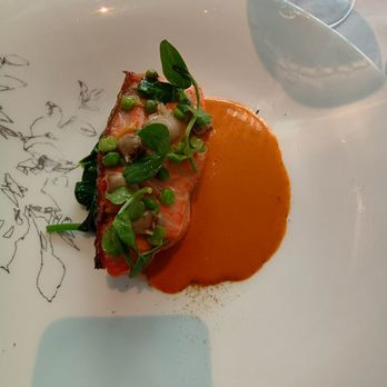 The Modern - Sea trout in saffron broth - New American Near Me - New York, New York The Modern - Sea trout in saffron broth - New American Near Me - New York, New York