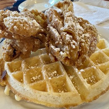 Kihei Caffe Lahaina - Chicken and waffles. Waffles were super light and so good! - Breakfast & Brunch Near Me - Lahaina, Hawaii