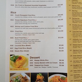 Canadian Thai - Manu page 4 - Signature Szechuan and Dessert - Thai Near Me - Toronto, Ontario