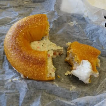 Stuff A Bagel - Egg bagel with veggie cream cheese spread. - Bagels Near Me - Cape Coral, Florida Stuff A Bagel - Egg bagel with veggie cream cheese spread. - Bagels Near Me - Cape Coral, Florida