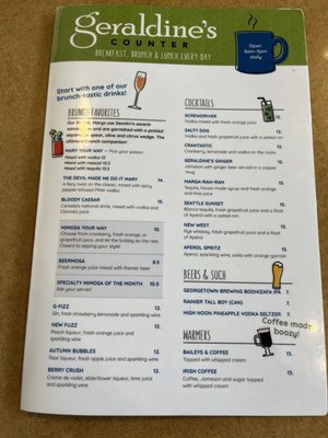 Menu photo 6 Geraldine's Counter Seattle, WA