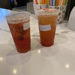 Pomegranate boba bomb and Strawberry Boba bomb