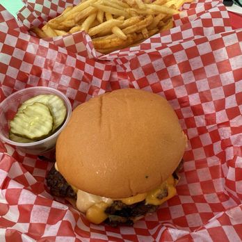 Lou's Luncheonette - Big Lou Burger with a side of fries. - Barbeque Near Me - Sonoma, California Lou's Luncheonette - Big Lou Burger with a side of fries. - Barbeque Near Me - Sonoma, California