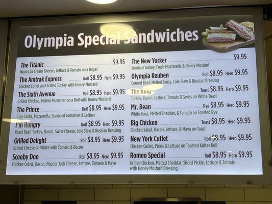 Menu photo 1 Olympia Deli New York, NY Menu photo 1 Olympia Deli New York, NY
