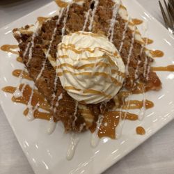 Skyview Clubhouse - Carrot cake drizzled with caramel? Why? Too much as well