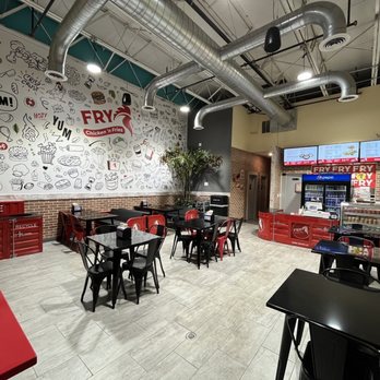 Fry Chicken Fries - View of the inside seating area - Chicken Shop Near Me - Niles, Illinois Fry Chicken Fries - View of the inside seating area - Chicken Shop Near Me - Niles, Illinois