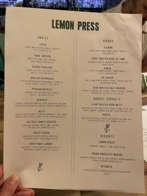 Menu photo 4 Lemon Press Nantucket, MA