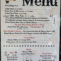Menu, Sikes Southern BBQ LLC Food Truck, Motto "Eggceptionally Good", Tampa