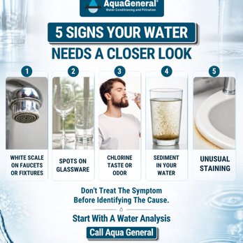 Aqua General - 5 Signs Your Water Needs a Closer Look
From white scale and glassware spots to chlorine taste, sediment, and unusual staining, - Water Purification Services Near Me - Houston, Texas Aqua General - 5 Signs Your Water Needs a Closer Look
From white scale and glassware spots to chlorine taste, sediment, and unusual staining, - Water Purification Services Near Me - Houston, Texas